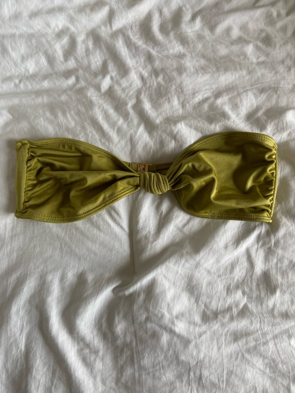 Dinner swim Olive Green Bandeau Knot Bikini Top